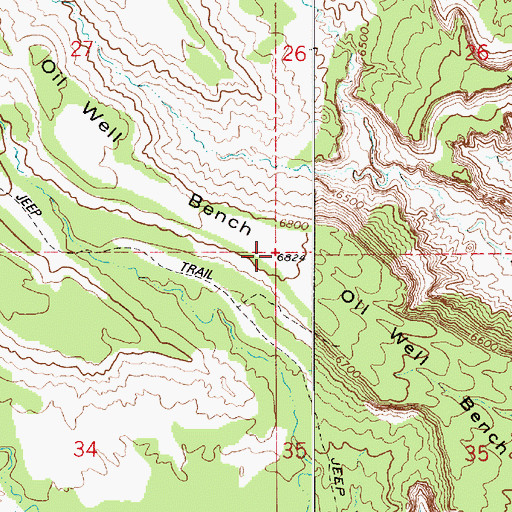 Topographic Map of Oil Well Bench, UT