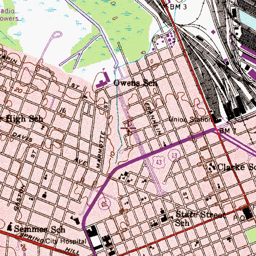 Topographic Map of Aimwell Baptist Church, AL