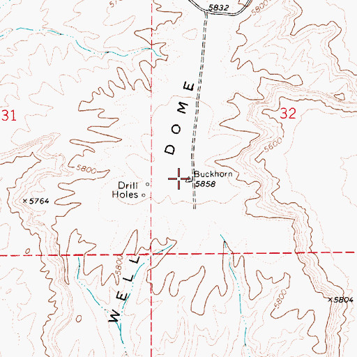Topographic Map of Oil Well Dome, UT