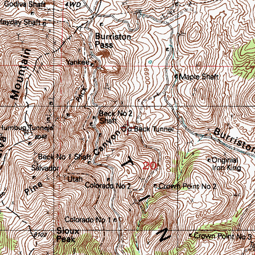 Topographic Map of Old Beck Tunnel, UT