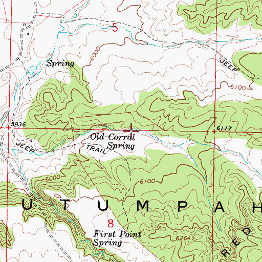 Topographic Map of Old Corral Spring, UT