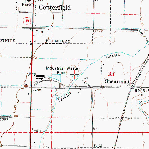 Topographic Map of Old Field Canal, UT