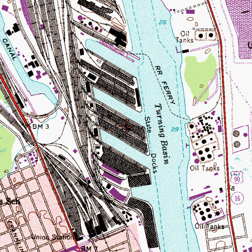 Topographic Map of Alabama State Docks, AL