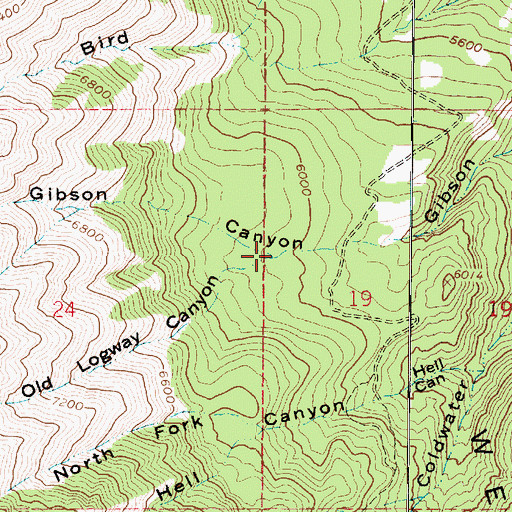 Topographic Map of Old Logway Canyon, UT
