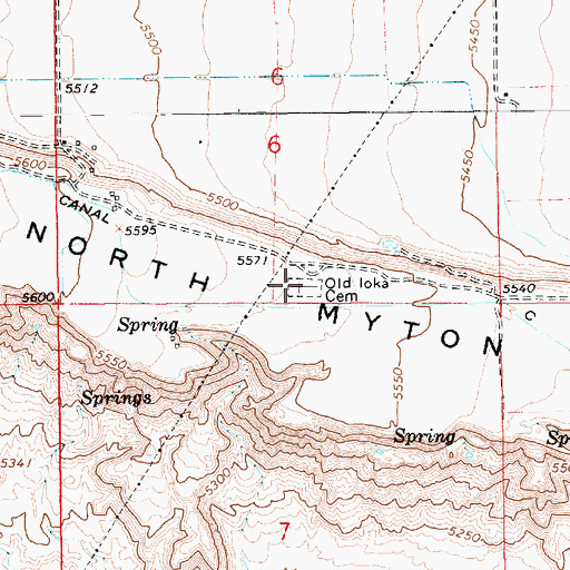Topographic Map of Old Loka Cemetery, UT