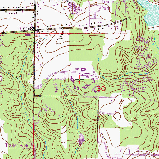 Topographic Map of Albert P Brewer Development Center (historical), AL