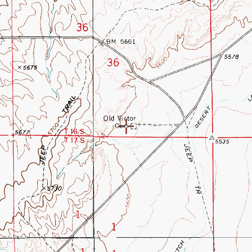 Topographic Map of Victor Cemetery, UT