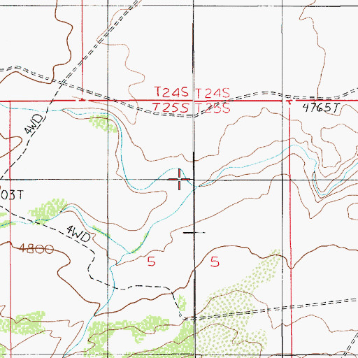 Topographic Map of Old Woman Wash, UT