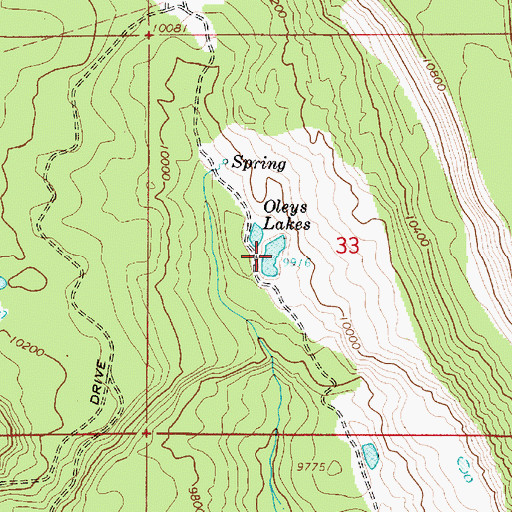 Topographic Map of Oleys Lakes, UT