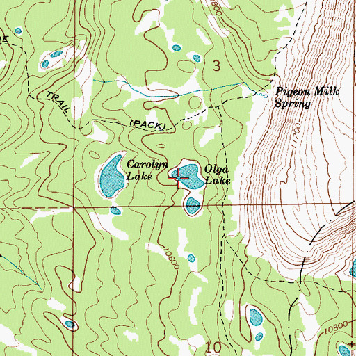 Topographic Map of Olga Lake, UT