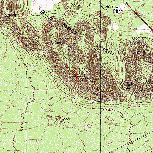 Topographic Map of Bird Nest Hill, AZ