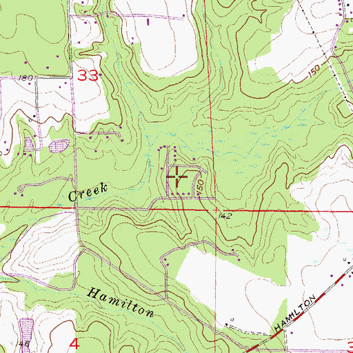 Topographic Map of Alderbrook, AL
