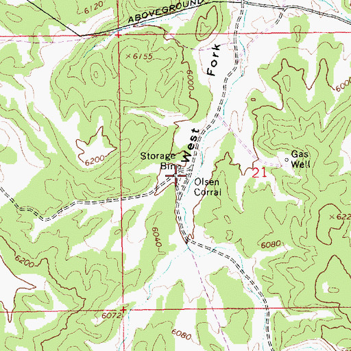 Topographic Map of Olsen Corral, UT