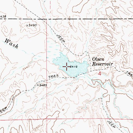 Topographic Map of Olsen Reservoir, UT