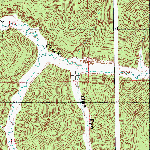 Topographic Map of One Eye Canyon, UT