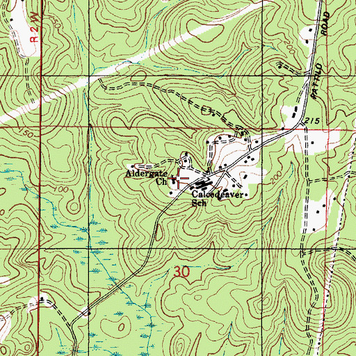 Topographic Map of Aldergate Church, AL