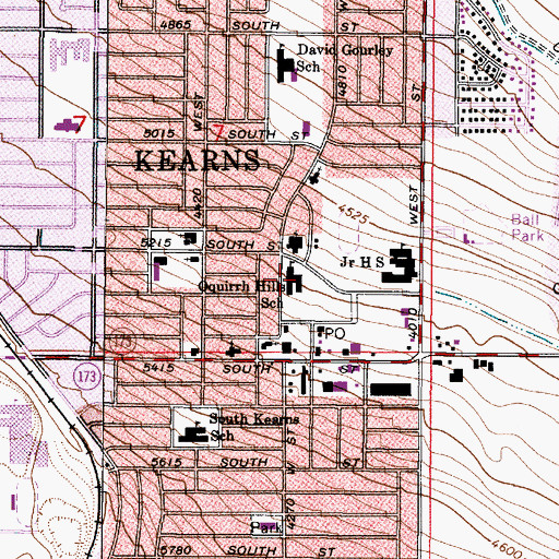 Topographic Map of Oquirrh Hills Elementary School, UT