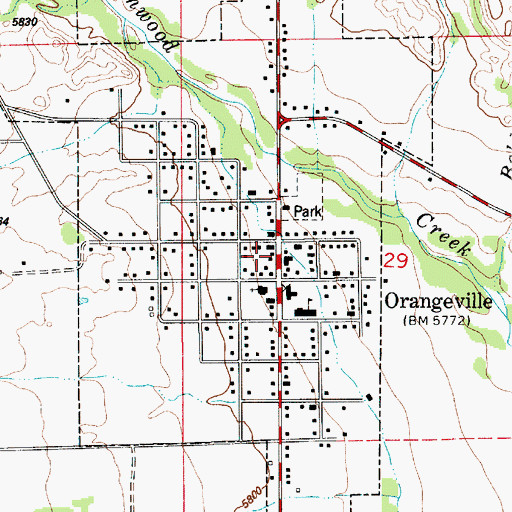 Topographic Map of Orangeville, UT