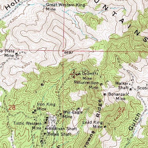 Topographic Map of Orient Mine, UT