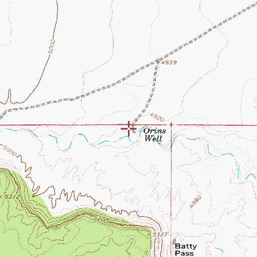 Topographic Map of Orins Well, UT