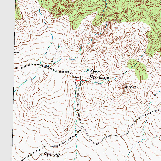 Topographic Map of Orr Springs, UT
