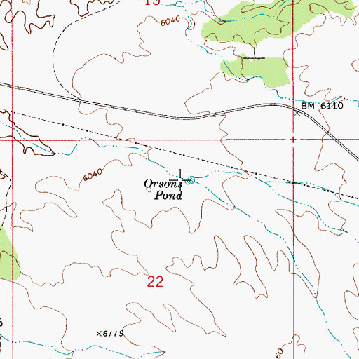 Topographic Map of Orsons Pond, UT