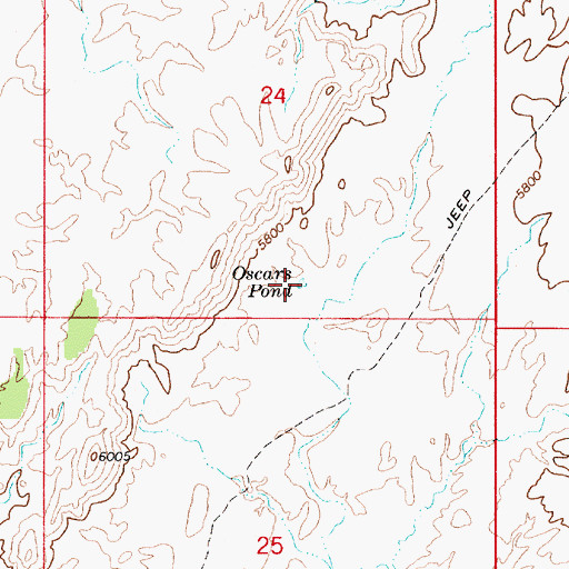 Topographic Map of Oscars Pond, UT