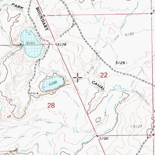 Topographic Map of Ouray Park Canal, UT
