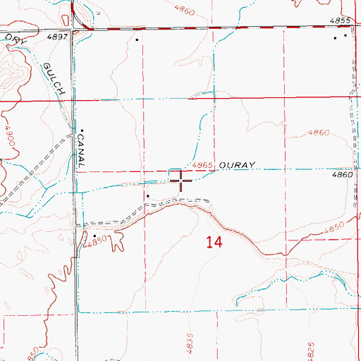 Topographic Map of Ouray School Canal, UT