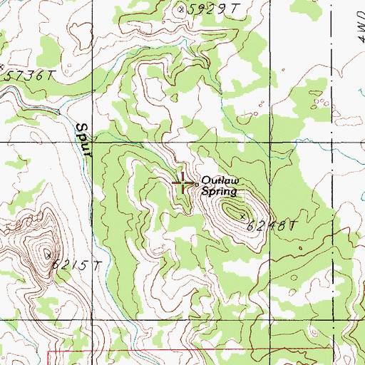 Topographic Map of Outlaw Spring, UT