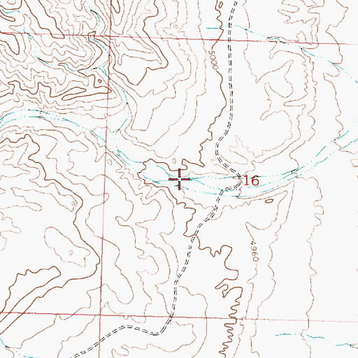 Topographic Map of Overland Canyon, UT