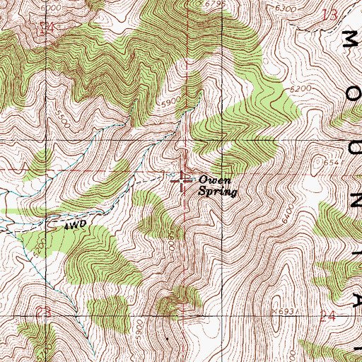 Topographic Map of Owen Spring, UT