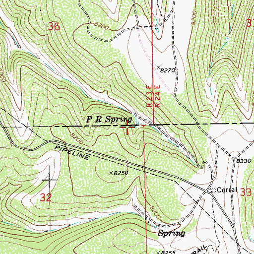 Topographic Map of P R Spring, UT