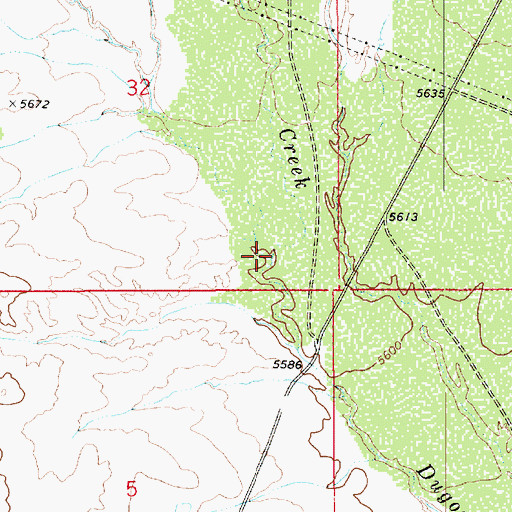 Topographic Map of Pace Creek, UT