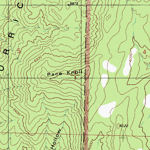 Topographic Map of Pace Knoll, UT
