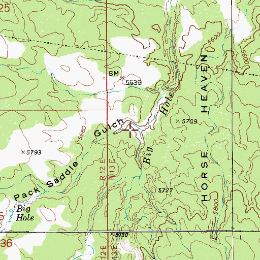 Topographic Map of Pack Saddle Gulch, UT
