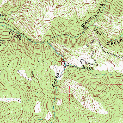 Topographic Map of Packard Creek, UT