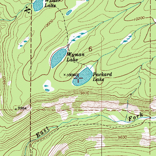 Topographic Map of Packard Lake, UT