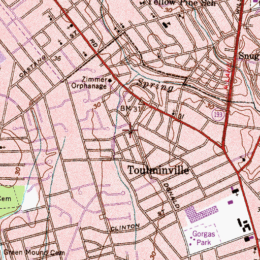 Topographic Map of Amity Baptist Church, AL