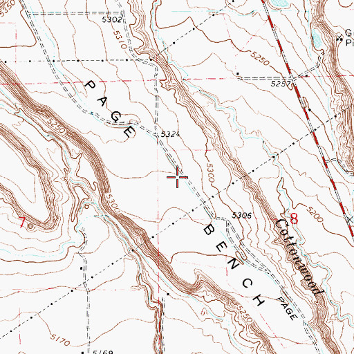 Topographic Map of Page Bench, UT
