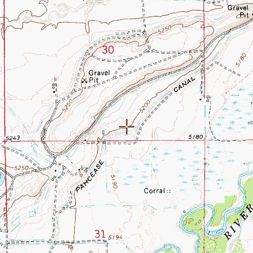 Topographic Map of Pahcease Canal, UT