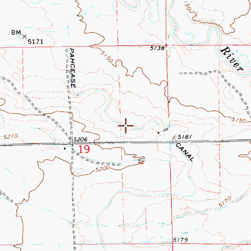 Topographic Map of Pahcease Canal, UT
