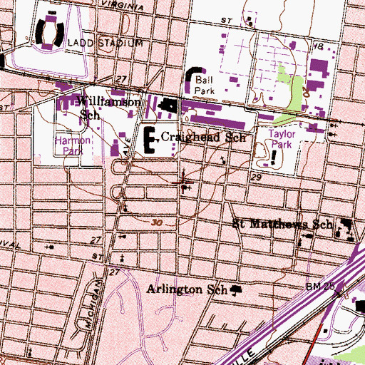 Topographic Map of Rock of Faith Missionary Baptist Church, AL