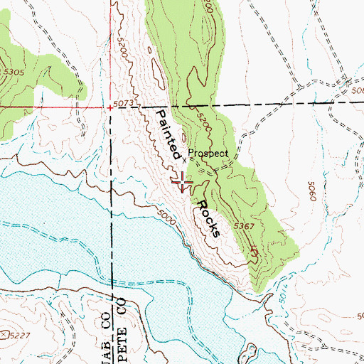 Topographic Map of Painted Rocks, UT