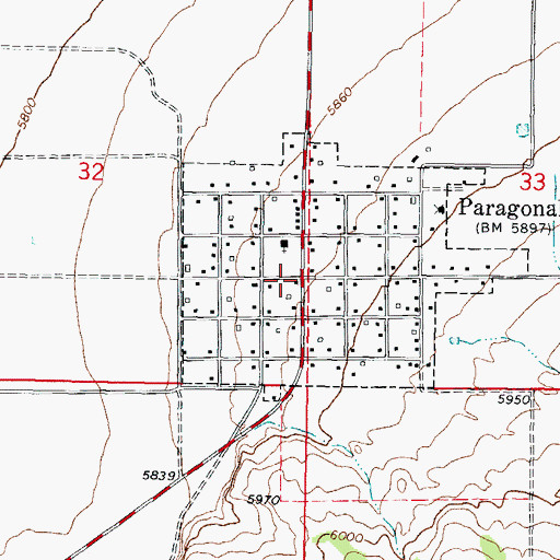 Topographic Map of Paragonah, UT