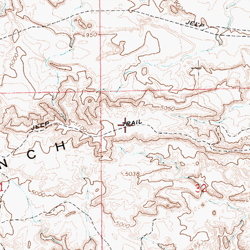 Topographic Map of Pariette Bench, UT