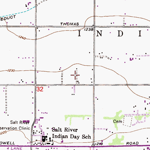 Topographic Map of Canal Ultimo (historical), AZ