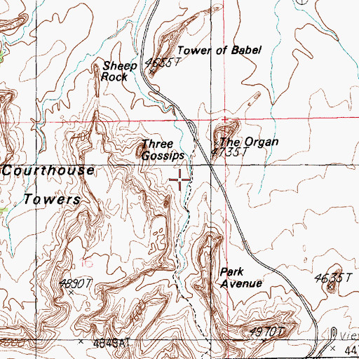 Topographic Map of Park Avenue, UT