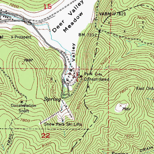 Topographic Map of Park City Consolidated, UT