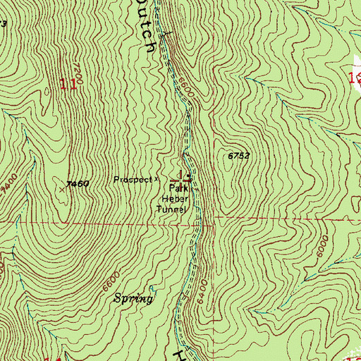 Topographic Map of Park Heber Tunnel, UT